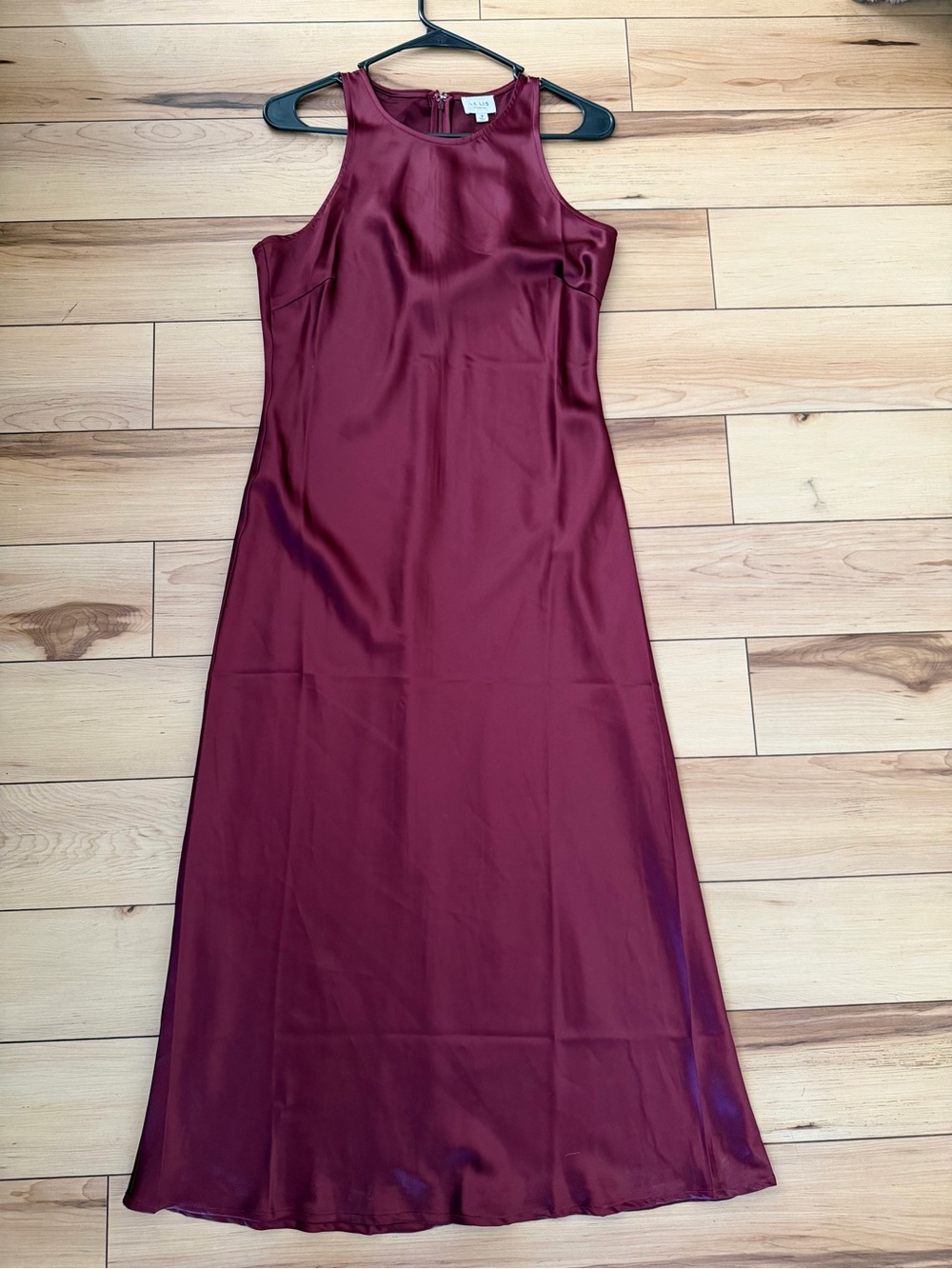 Vici Burgundy Satin Midi Dress